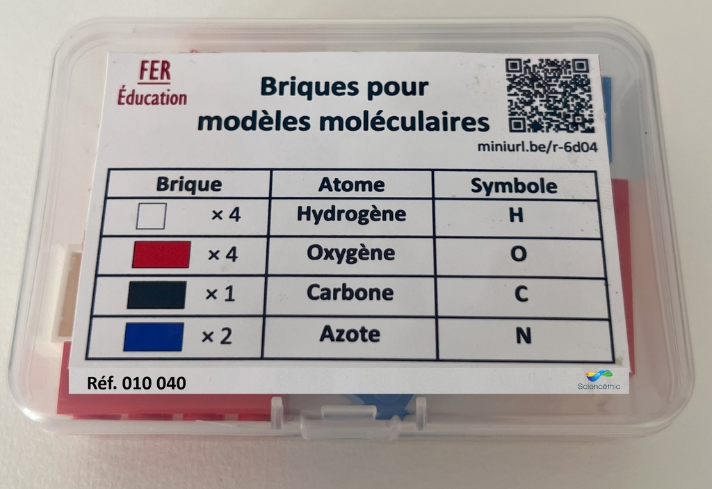 Kit 11 briques-atomes pour modèles moléculaires