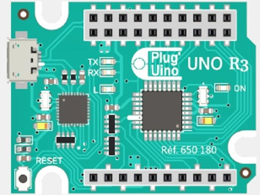 [T650180] Carte nue microcontrôleur Plug'uino Uno R3
